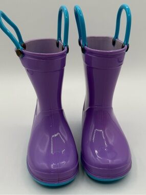 Puddle Play Toddler Size 4 Rain Boots Purple & Blue